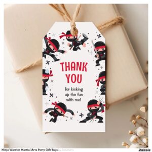 Ninja Warrior Martial Arts Party Gift Tags