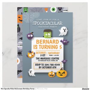 Not Spooky Kids Halloween Birthday Party Invitation