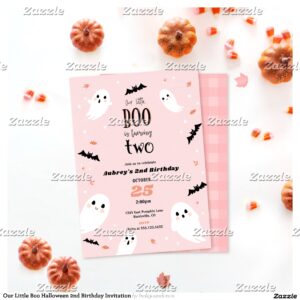 Our Little Boo Halloween 2nd Birthday Invitation