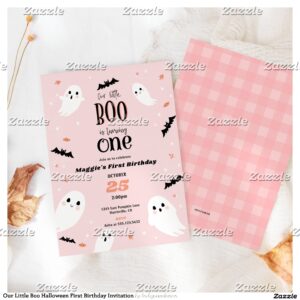 Our Little Boo Halloween First Birthday Invitation