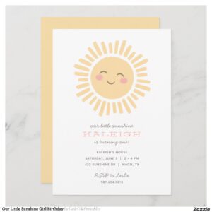 Our Little Sunshine Girl Birthday Invitation