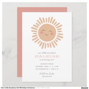 Our Little Sunshine Girl Birthday Invitation