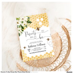 Parents To Bee Honey Bee Theme Baby Shower Invitation