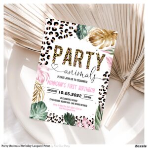 Party Animals Birthday Leopard Print Invitation