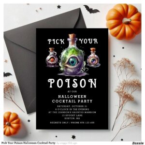 Pick Your Poison Halloween Cocktail Party Invitation