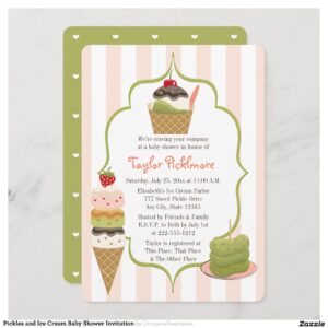 Pickles and Ice Cream Baby Shower Invitation