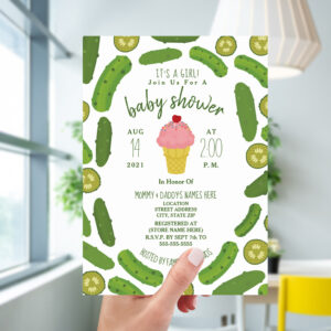 Pickles and Ice Cream Baby Shower Invitation