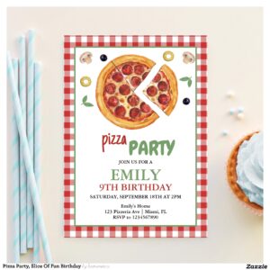 Pizza Party, Slice Of Fun Birthday Invitation
