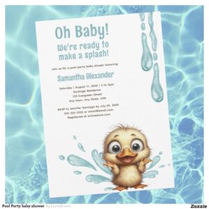 Pool Party baby shower Invitation