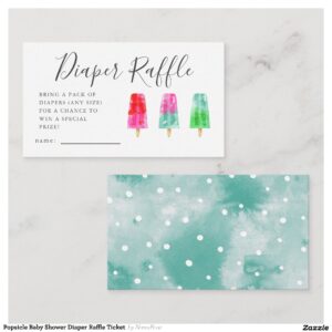 Popsicle Baby Shower Diaper Raffle Ticket Enclosure Card