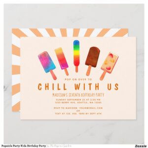 Popsicle Party Kids Birthday Party Invitation