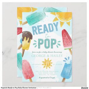 Popsicle Ready to Pop Baby Shower Invitation