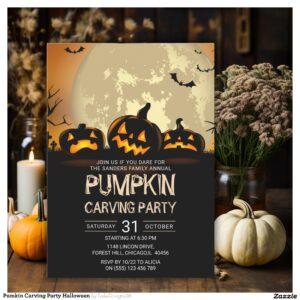 Pumkin Carving Party Halloween Invitation