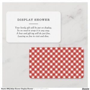 Rustic BBQ Baby Shower Display Shower Enclosure Card