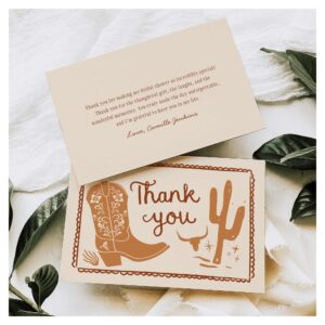 Rustic Boots and Bubbly Hand Drawn Thank you