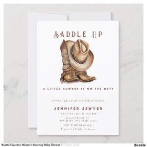 Rustic Country Western Cowboy Baby Shower Invitation