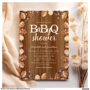 Rustic Fall Autumn BBQ Baby Shower Invitation