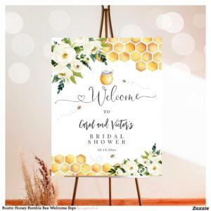 Rustic Honey Bumble Bee Welcome Sign