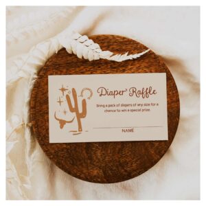 Rustic Western Diaper Raffle Game Ticket Enclosure Card