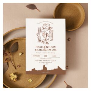 Rustic Western Ranch Farm Barn Cowboy Boots Invitation