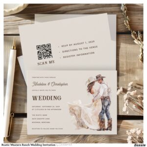 Rustic Western Ranch Wedding Invitation