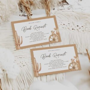 Rustic Western Rodeo Baby Shower Book Request Enclosure Card