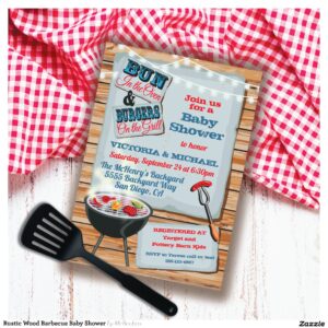 Rustic Wood Barbecue Baby Shower Invitation