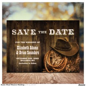 Rustic Wood Western Wedding Save The Date