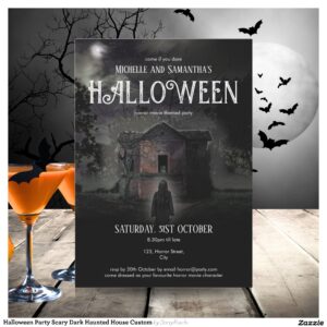 Scary Haunted House Halloween Party Invitation