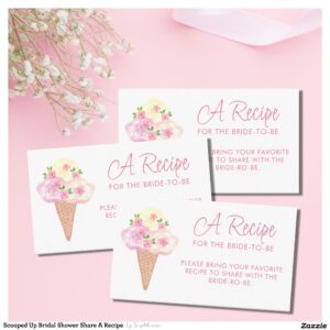 Scooped Up Bridal Shower Share A Recipe Enclosure Card