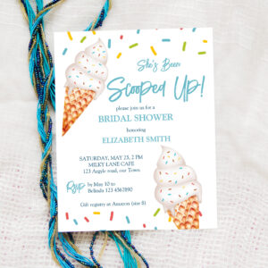 Scooped up ice cream bridal shower budget invite