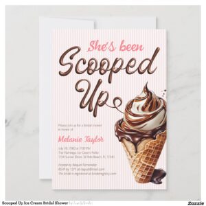 Scooped Up Ice Cream Bridal Shower Invitation