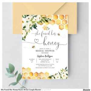 She Found Her Honey Rustic Bridal Couple Shower Invitation