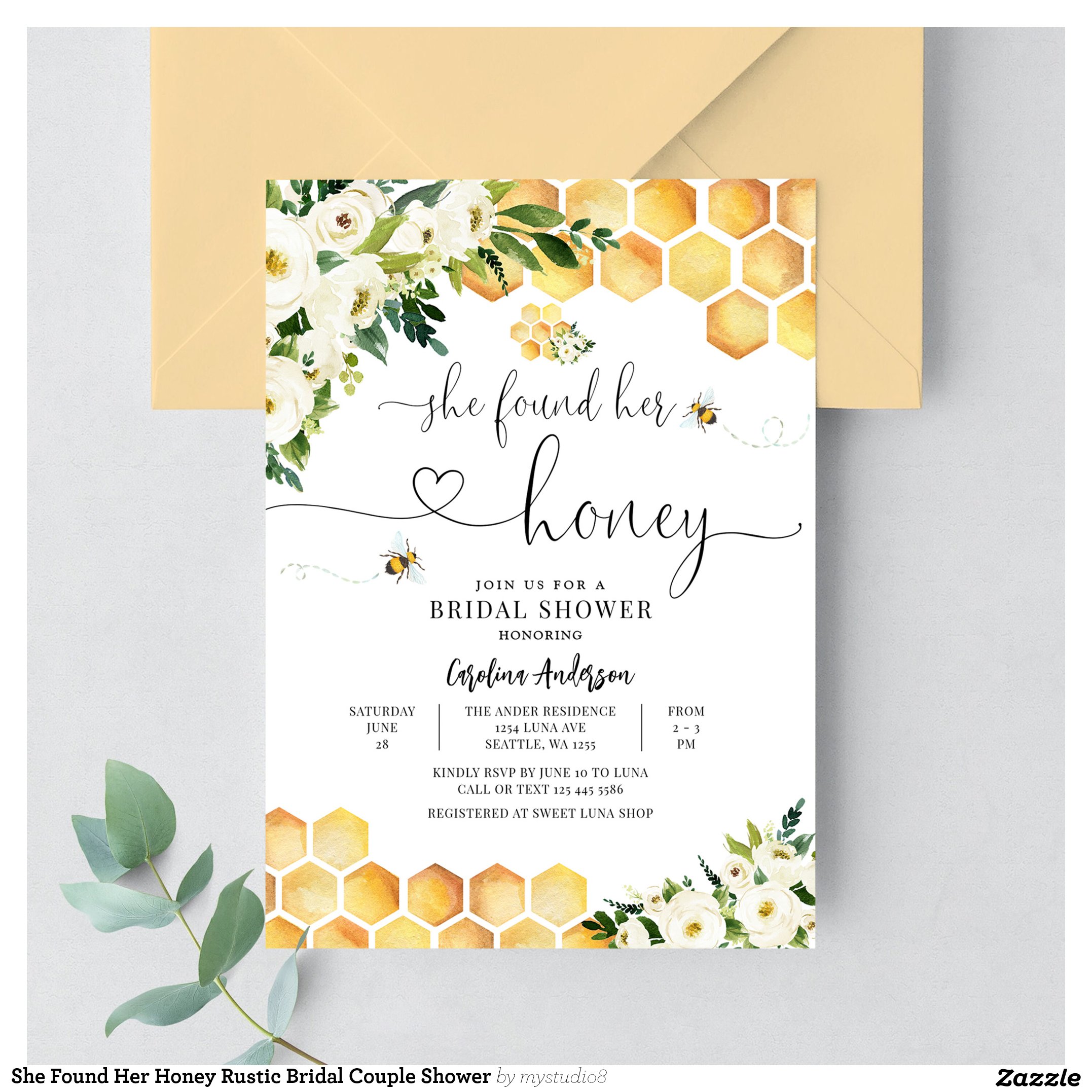 She Found Her Honey Rustic Bridal Couple Shower Invitation