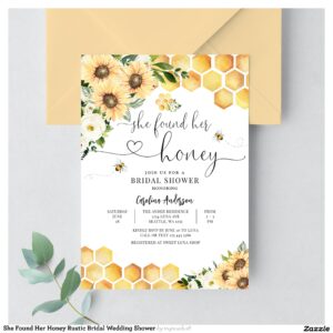 She Found Her Honey Rustic Bridal Wedding Shower Invitation