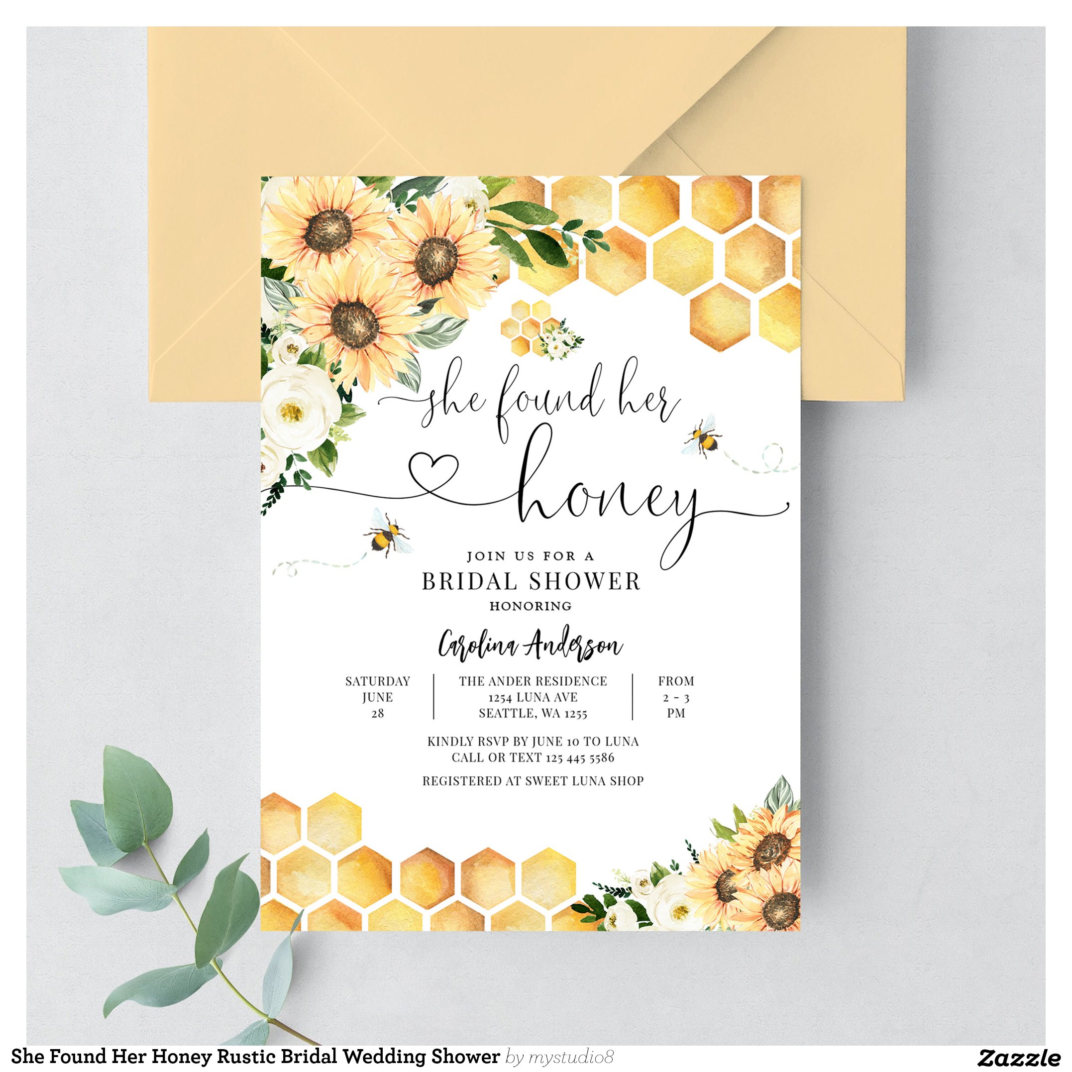 She Found Her Honey Rustic Bridal Wedding Shower Invitation