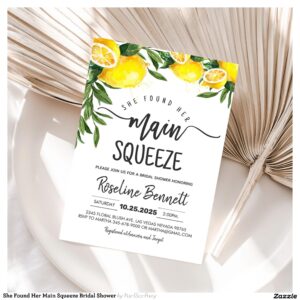 She Found Her Main Squeeze Bridal Shower Invitation