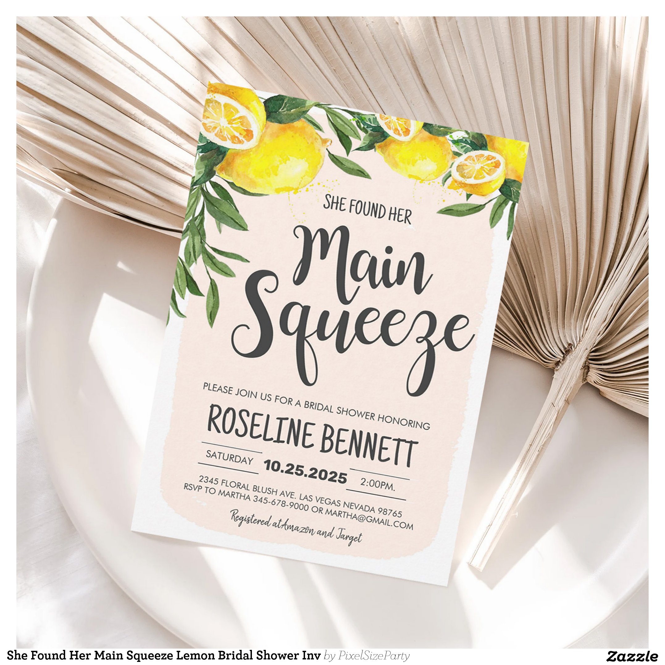 She Found Her Main Squeeze Lemon Bridal Shower Inv Invitation