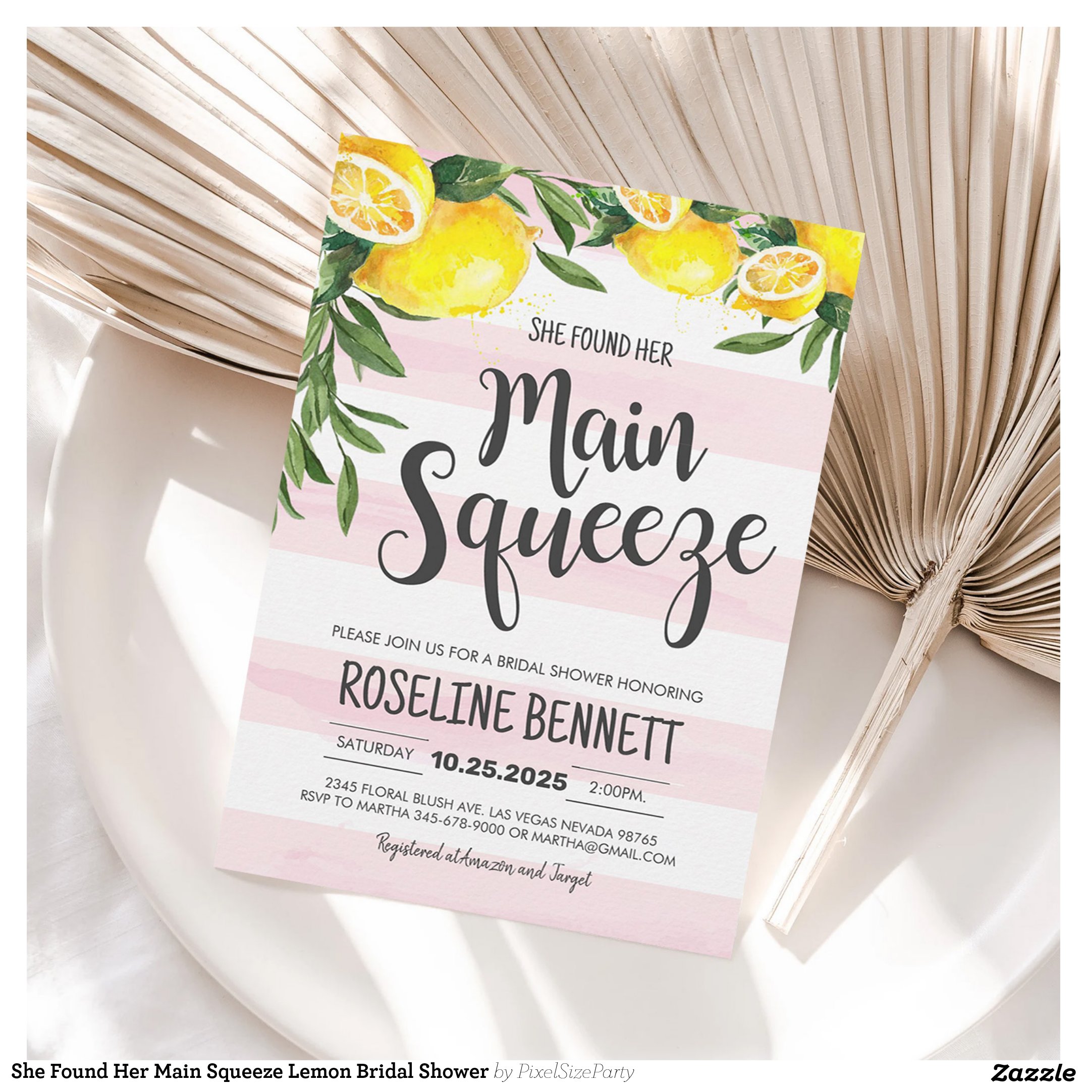 She Found Her Main Squeeze Lemon Bridal Shower Invitation