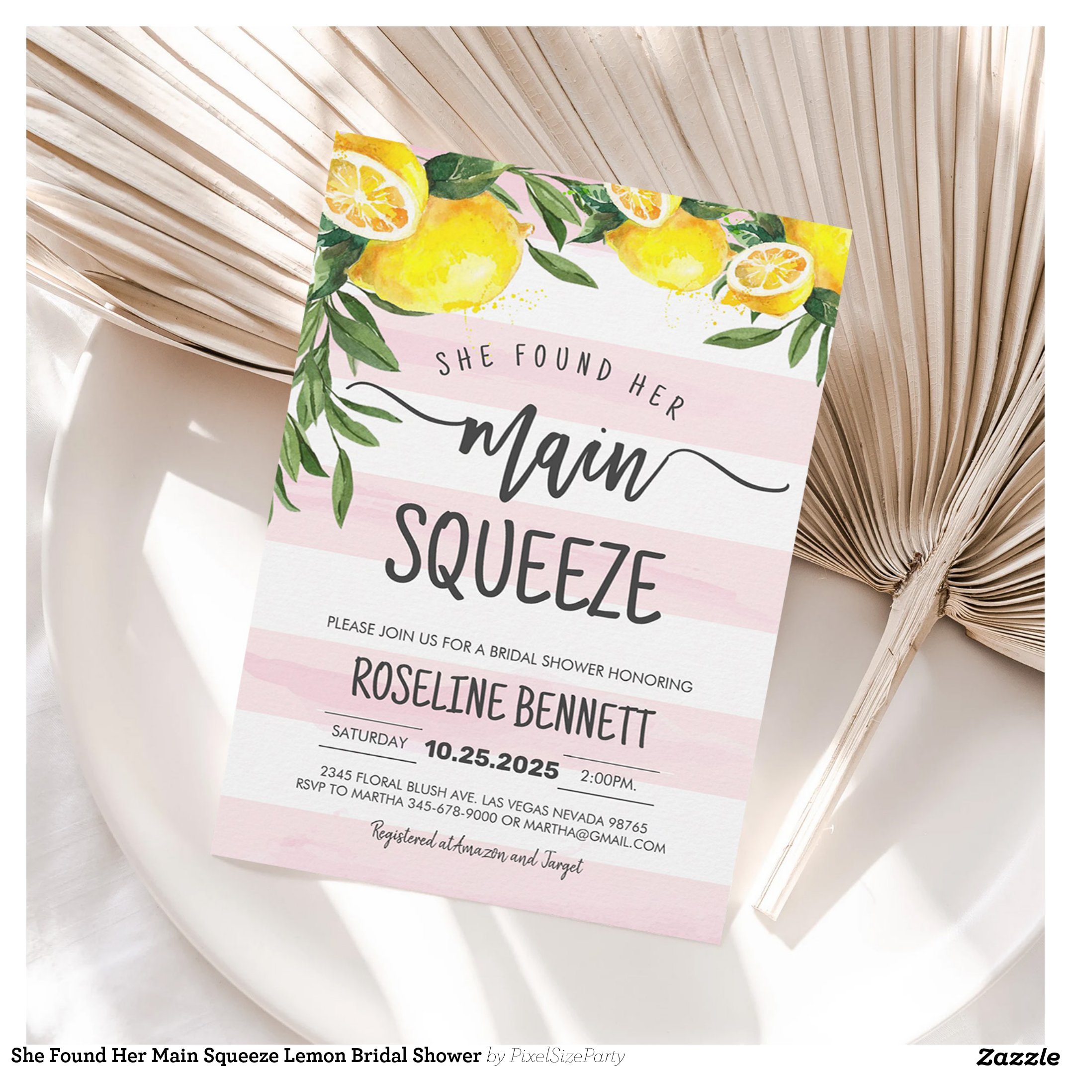 She Found Her Main Squeeze Lemon Bridal Shower Invitation