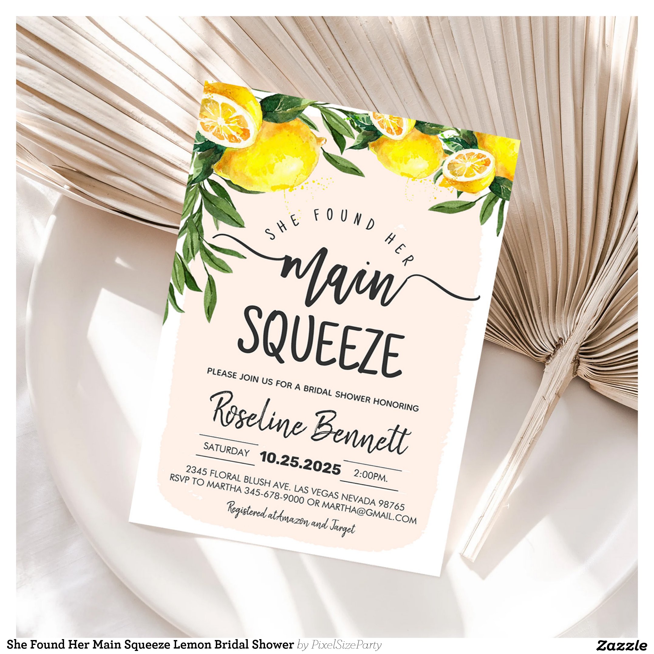 She Found Her Main Squeeze Lemon Bridal Shower Invitation