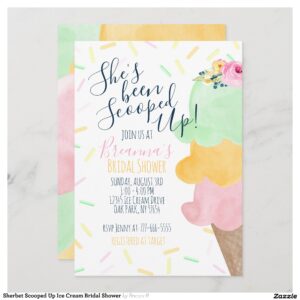 Sherbet Scooped Up Ice Cream Bridal Shower Invitation