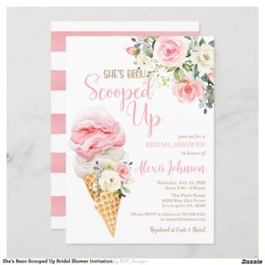 She's Been Scooped Up Bridal Shower Invitation