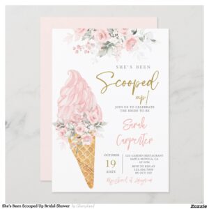 She's Been Scooped Up Bridal Shower Invitation