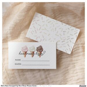 She's Been Scooped Up How Many Kisses Game Enclosure Card