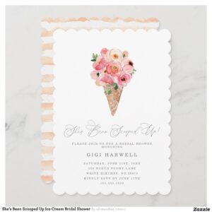 She's Been Scooped Up Ice Cream Bridal Shower Invitation