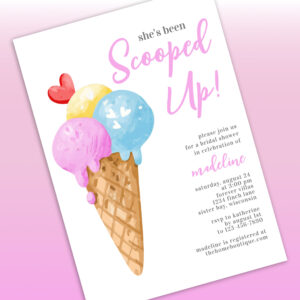 She's Been Scooped Up Ice Cream Bridal Shower Invitation
