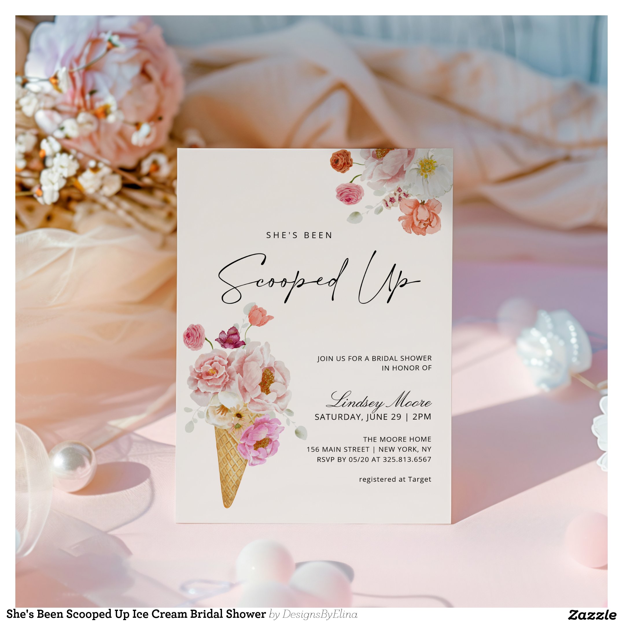 She's Been Scooped Up Ice Cream Bridal Shower Invitation