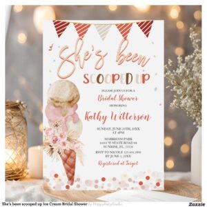 She's been scooped up Ice Cream Bridal Shower Invitation