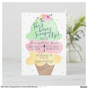 She's Been Scooped Up Ice Cream Bridal Shower Invitation